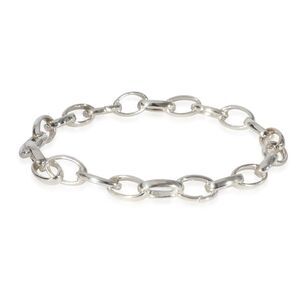 Gucci 925 Sterling Oval Link Blind for Love Silver Bracelet New